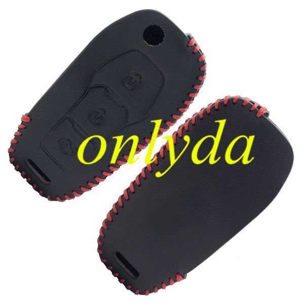 Ford 3 button key leather case used for new Mondeo 2013.