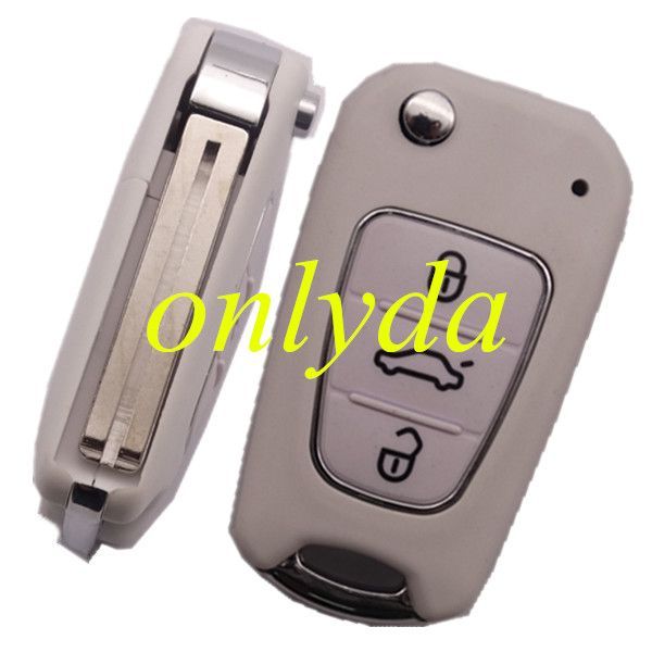 for hyun 3 button flip remote key shell white color