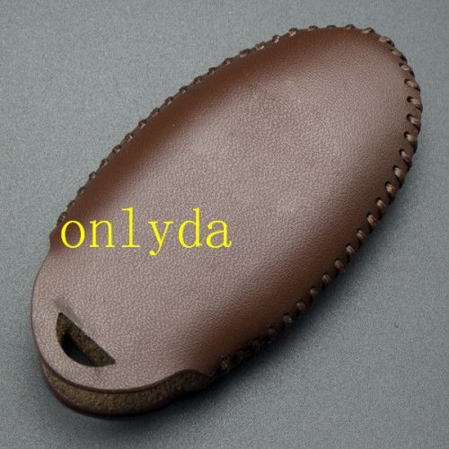 For Nissan 3 button cowhide leather case for Nissan SYLPHY,QASHQAI,TEANA,TIIDA,Brown Color