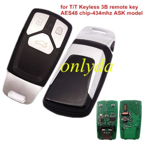Audi TT 3 button keyless remote key with 434mhz with AES 48 chip ASK