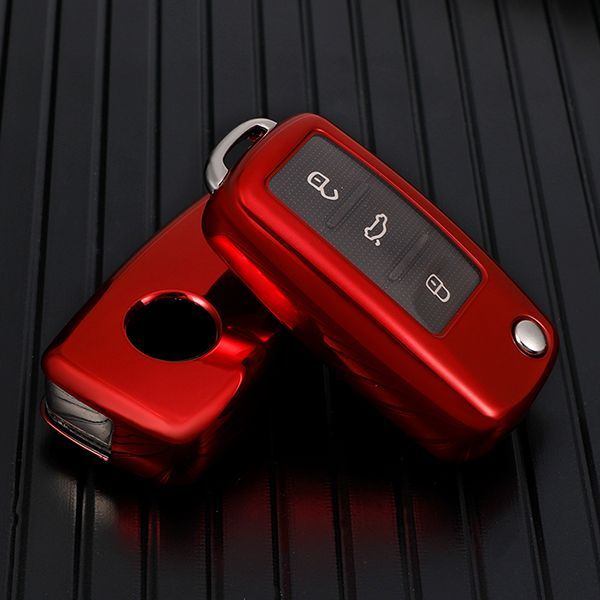 for VW TPU protective key case black or red color, please choose