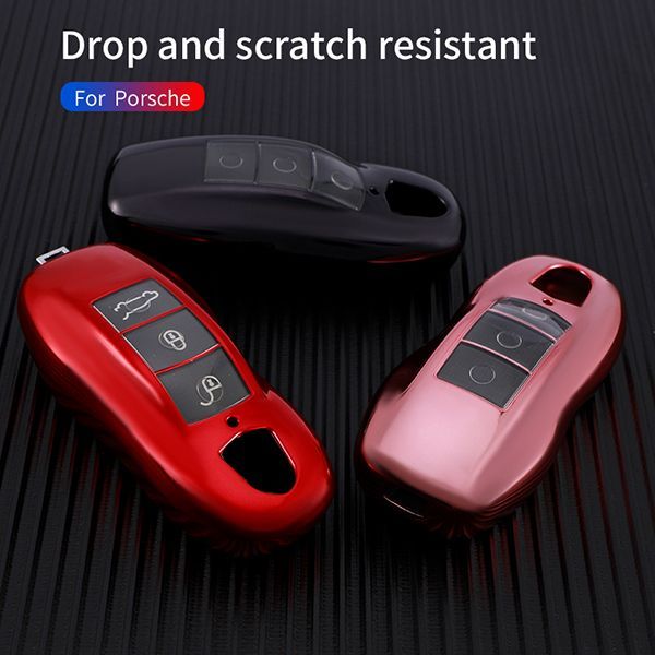 for Porsche TPU protective key case black or red color, please choose