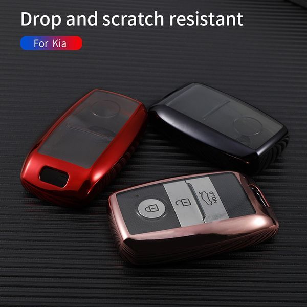 for KIA TPU protective key case black or red color, please choose