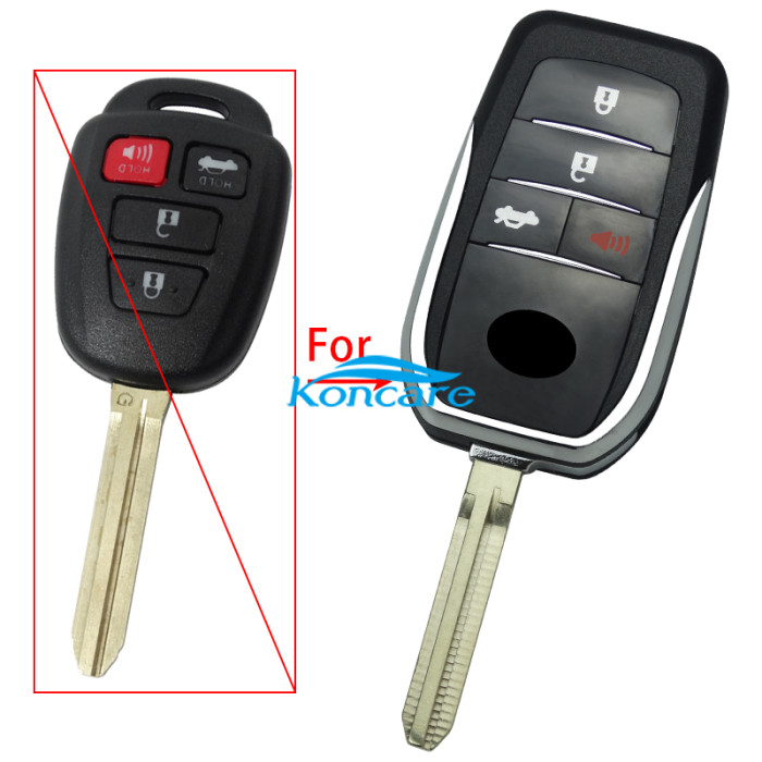 Toyota 3+1 button upgrade remote key blank