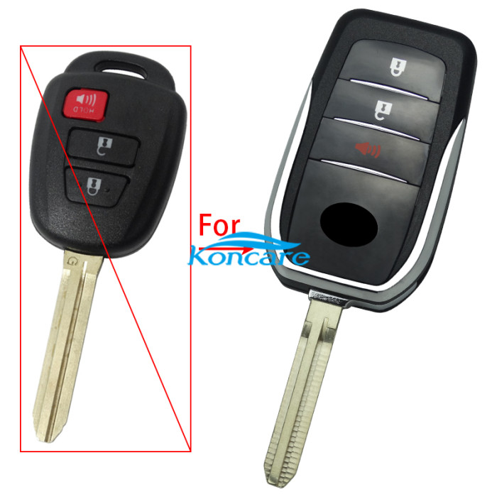 Toyota 2+1 button upgrade remote key blank