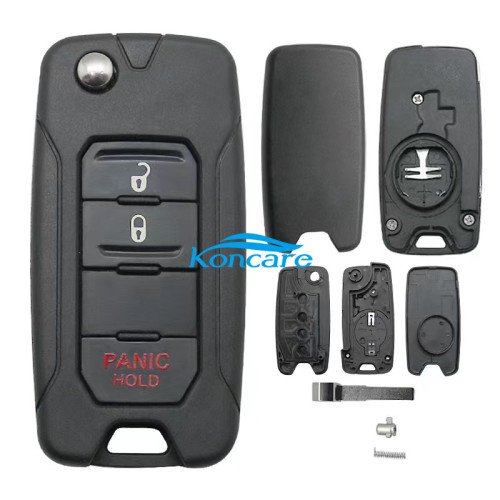 Jeep 2+1 button remote key shell with logo