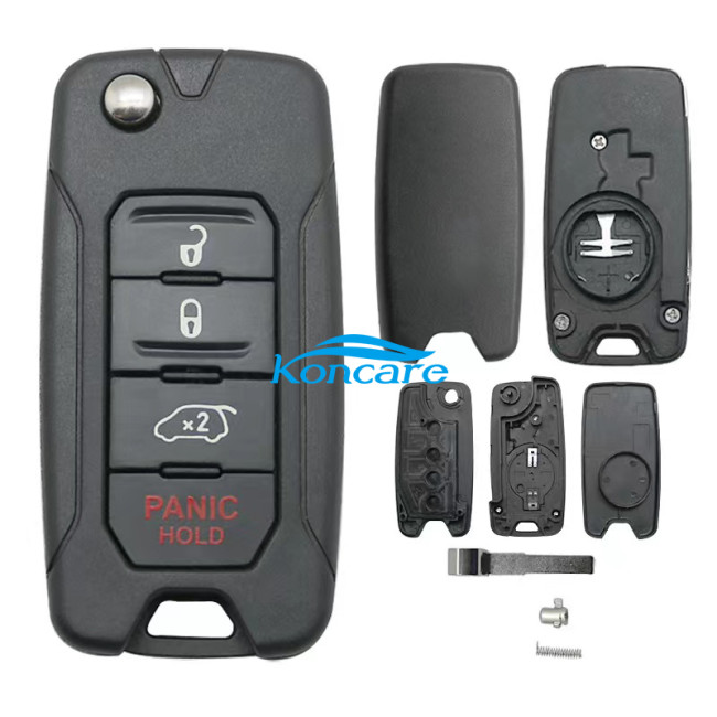 Jeep 3+1 button remote key shell with logo