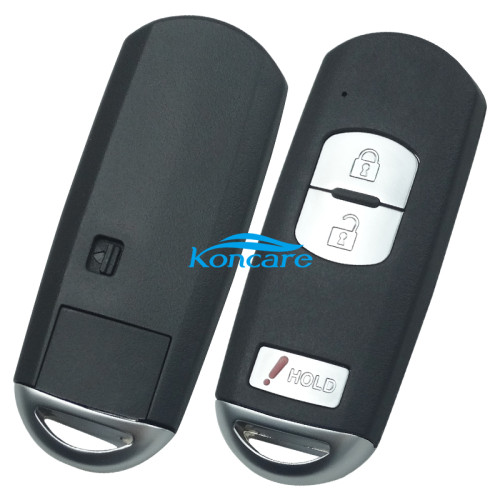 Mazda 2+1 button remote key blank with blade with logo ( 3parts)