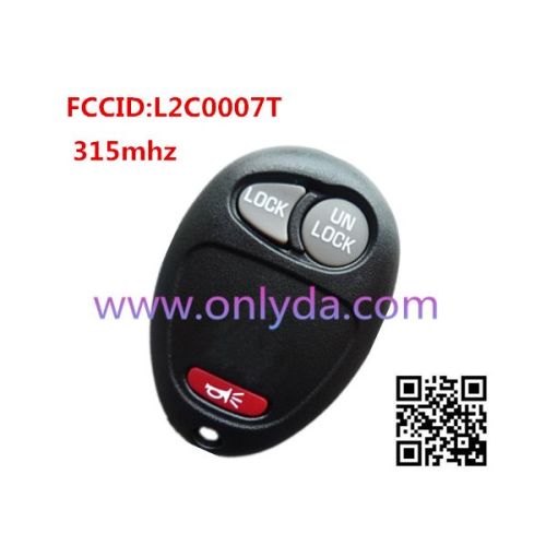 For Buick 2+1 Button remote key with FCCID L2C0007T-315mhz