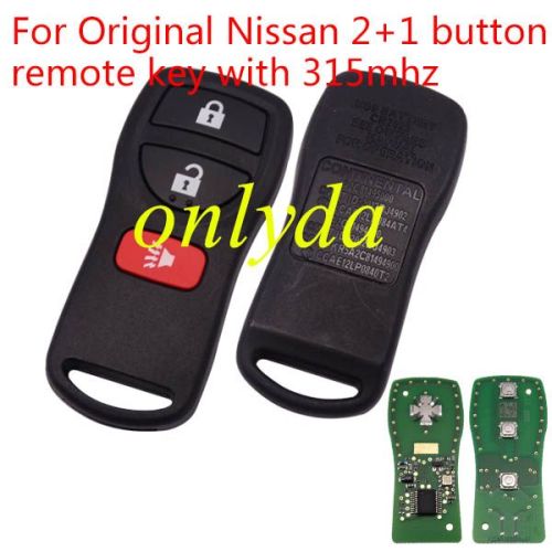 For OEM Nissan 2+1 button remote key with 315mhz A2C81495000 CMIT ID: 2012DJ4902 CCAE: 12LP084AT4 A2C81494900 CMIIT ID:2012DJ4903 FCCID : KR5A2C81494900 CCAE12LLP0840T2 ch