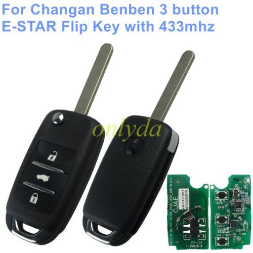 For Changan Benben 3 button E-STAR Flip Key with 434mhz