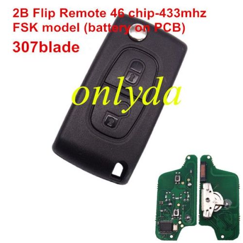 For 2B Flip Remote Key 433mhz (battery on PCB) FSK model with 46 chip