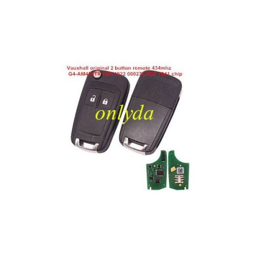 For Vauxhall 2 button Remote Key key with 434mhz G4-AM433TX 13271922 000274 PCF 7941 chip without blade