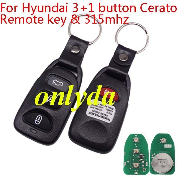 hyun 3+1 button Cerato Remote key with 315mhz