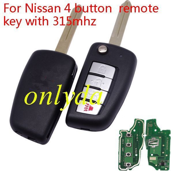 For Nissan 4B remote key with 315mhz VDO model