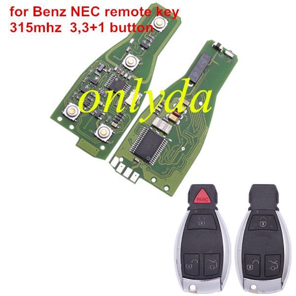 For Benz NEC remote key with 315mhz and 434mhz 3,3+1 button , you please choose the key shell