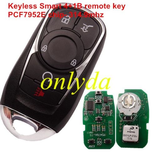 For Keyless Smart 4+1B remote key with PCF7952E chip- 314.9mhz ASK model