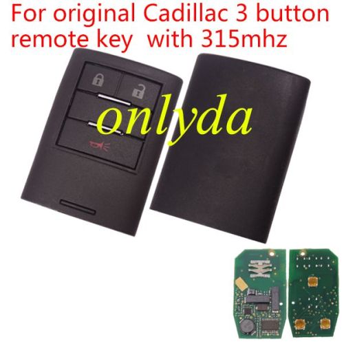 For OEM Cadillac 3 button remote key with 315mhz/433.92mhz