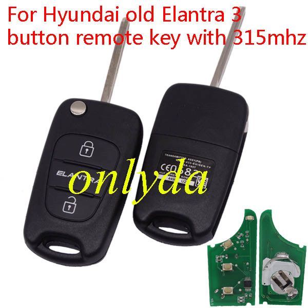 old Elantra 3 button remote key with 315mhz/434mhz