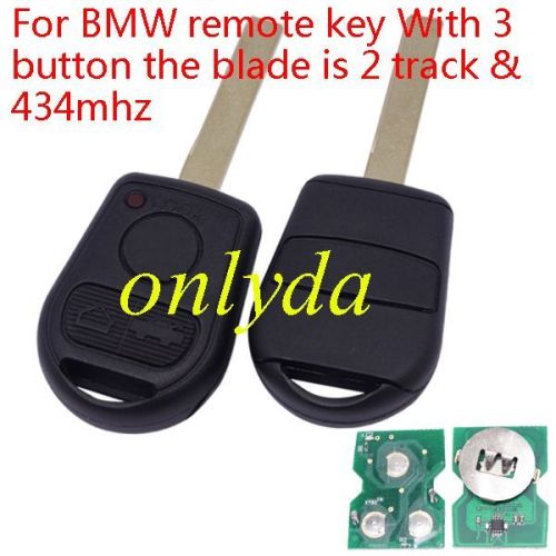 For BMW remote key With 3 button the blade is 2 track with 315mhz/433mhz