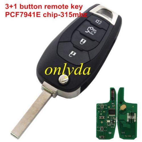 For Chevrolet 4 button remote key PCF7941E chip-315mhz/434mhz