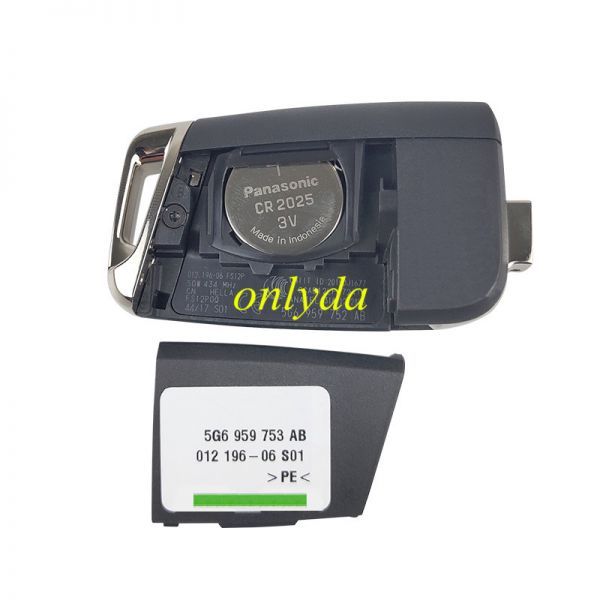 For OEM 3 button keyless go remote key with 434mhz 5G6959753AB
