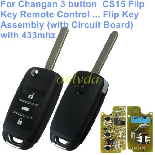 For Changan 3 button CS15 Flip Key Remote Control ... Flip Key Assembly (with Circuit Board) with 433mhz