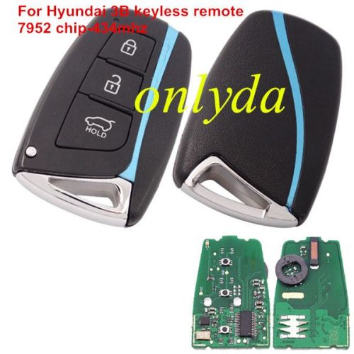 hyundai 3 button smart keyless remote key with 434mhz with 7952 chip
