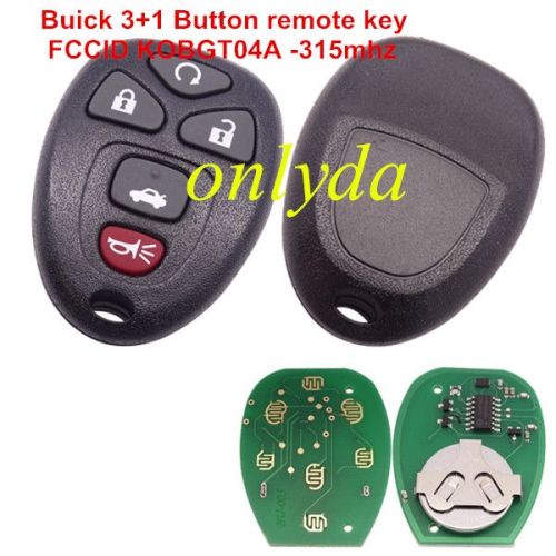 For Buick 3+1 B remote KOBGT04A -315mhz GM# 22733524 , 22733523 , 15252034 , 15777636 , 15114374