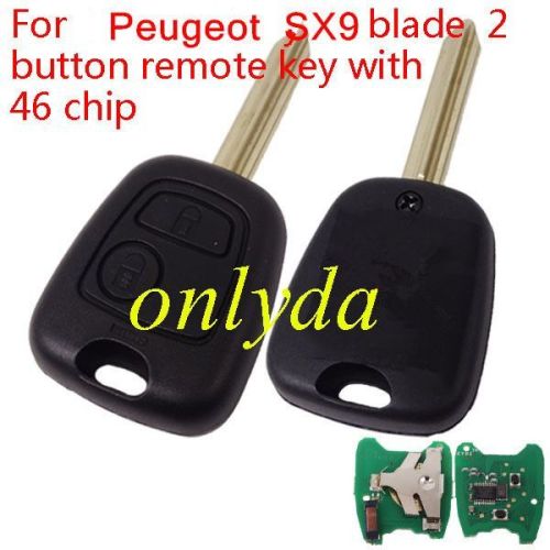 For Peugeot SX9 blade 2 button remote key PCF7961 46 chip