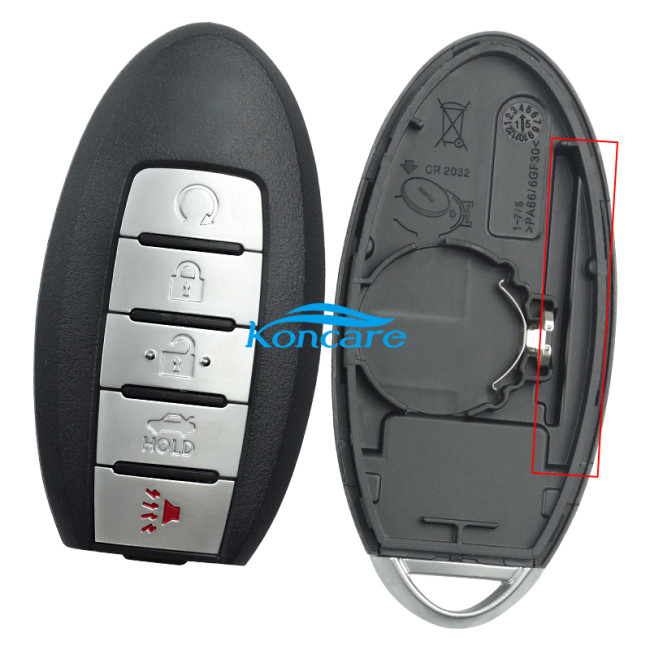 For Nissan 5 button remote key blank for new model