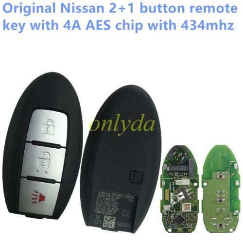 For OEM Nissan 2+1 button remote key with 4A AES chip with 434mhz 2018-2021 Nissan Kicks SR,SR+ 2018-2021 Nissan Kicks SV(Certain VINS) 2019-2021 Nissan Rogue FCC