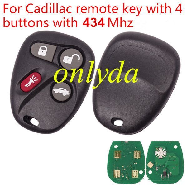 For Cadillac remote key with 4 buttons with 315mhz/433 Mhz