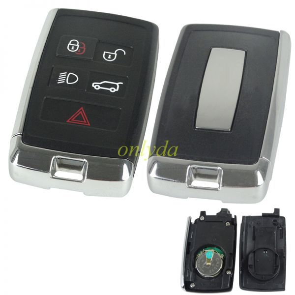 For Landrover smart freelander 4+1 button remote with 433MHZ with HITAG-PRO(ID49) chip aftermarket 2017-2020 years JLR:JK52-15K601-BG(JK52-15K601-XX) LERA:5AVC13F08 MODEL:PSFOB FOBL4LR