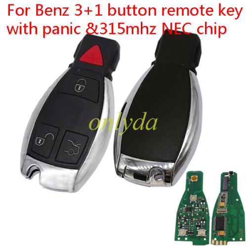 For Benz 3+1 button remote key with panic with 315mhz