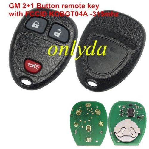 For Buick 2+1 Button remote key with FCCID KOBGT04A -315mhz