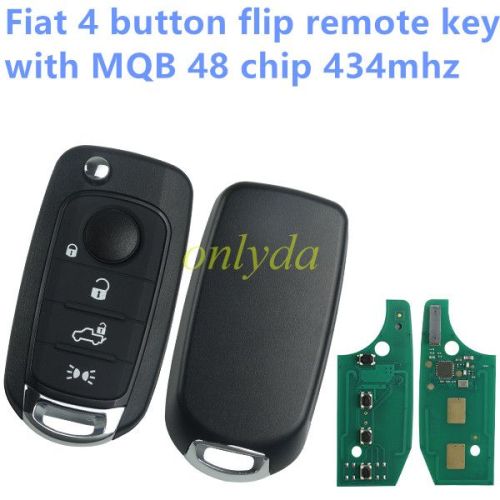 For Fiat 4 button flip remote key with MQB 48 chip 434mhz