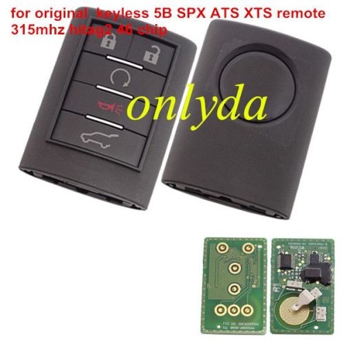 For OEM Cadillac keyless 5 button SPX ATS XTS remote key with 315mhz ,Smart GM hitag2 chip