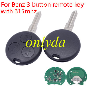 For Benz 3 button remote key with 315mhz/434mhz
