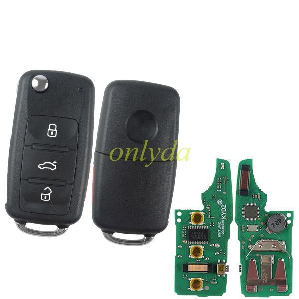 For VW MQB remote,MQB keyless megamos AES 3+1 button with 315mhz KYDZ