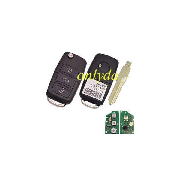 For VW Jetta 3 button remote key with 315mhz without chip PN:J1315.5-B5-3