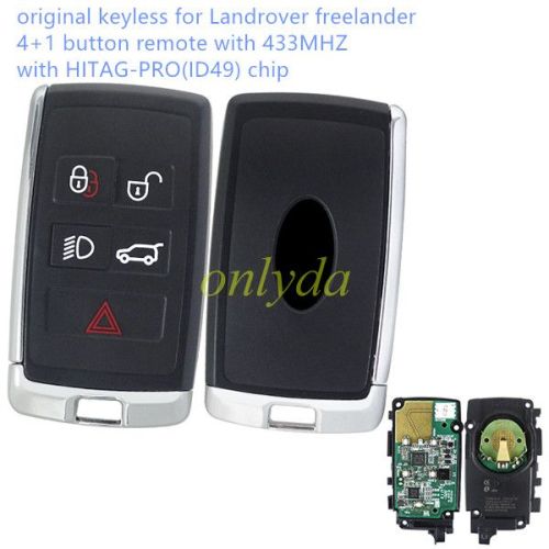 For OEM keyless Landrover freelander 4+1 button remote with 433MHZ with HITAG-PRO(ID49) chip after 2018 years car