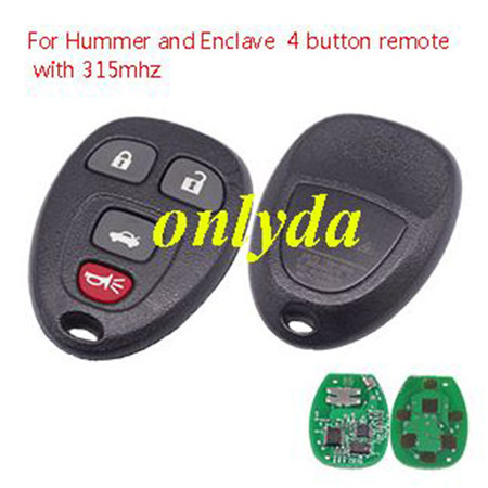For GM 4 button remote hummer and Enclave with 315mhz