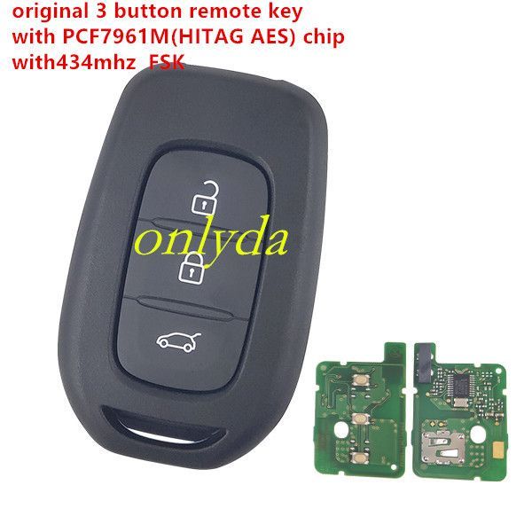 For OEM 3 button remote key with PCF7961M(HITAG AES)chip-434mhz