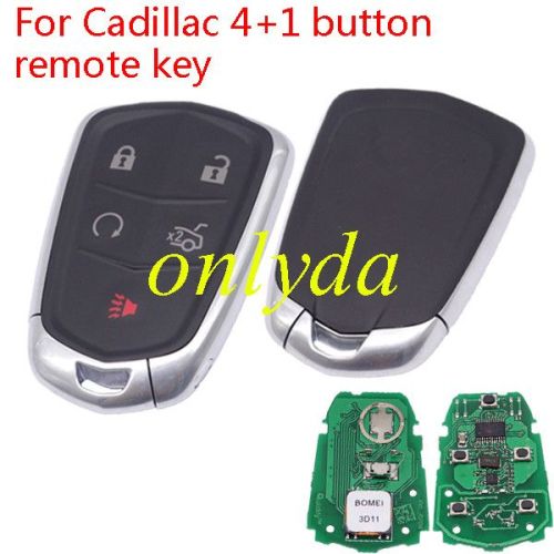 For Cadillac smart keyless 4+1 button remote key with 315mhz