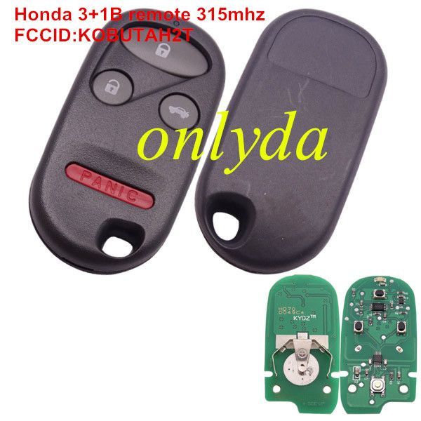Honda 3+1 button remote with FCCID KOBUTAH2T-with-315mhz