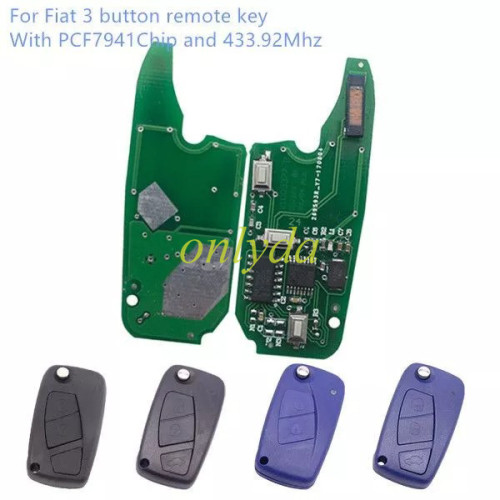 For Fiat 3 button remote key With PCF7941Chip and 433.92Mhz，please choose the key shells （support fiorino）
