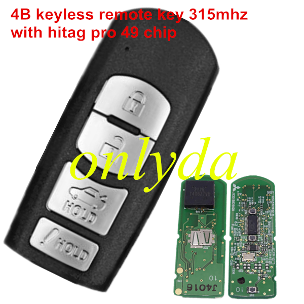 For 4 button keyless remote key with 315mhz with hitag pro 49 chip
