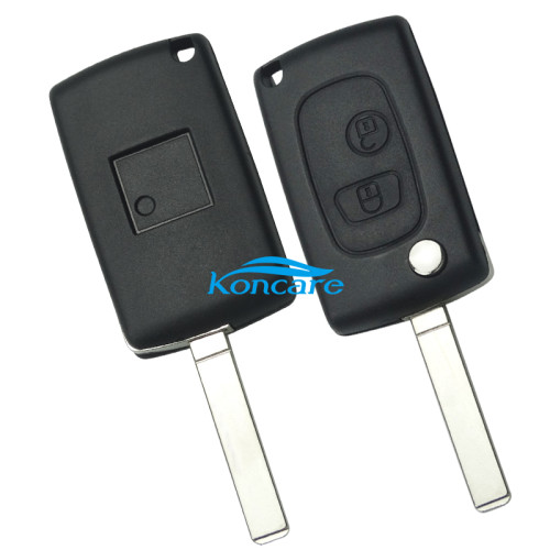 For Peugeot 2 button modified remote key blank with VAT2 Blade