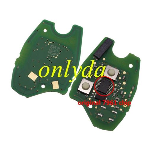 For OEM Renault 2 button remote key with 434mhz 7961M/7939 chip no blade